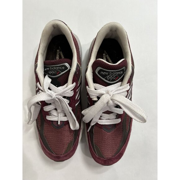 New Balance 990v6 MiUSA Teddy Santis Sneakers in Burgundy Tan main image 4